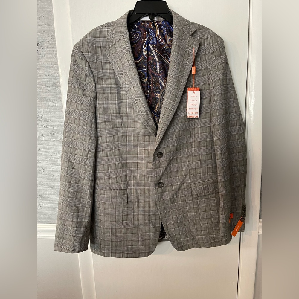 TALLIA cream brown Checkered Blazer